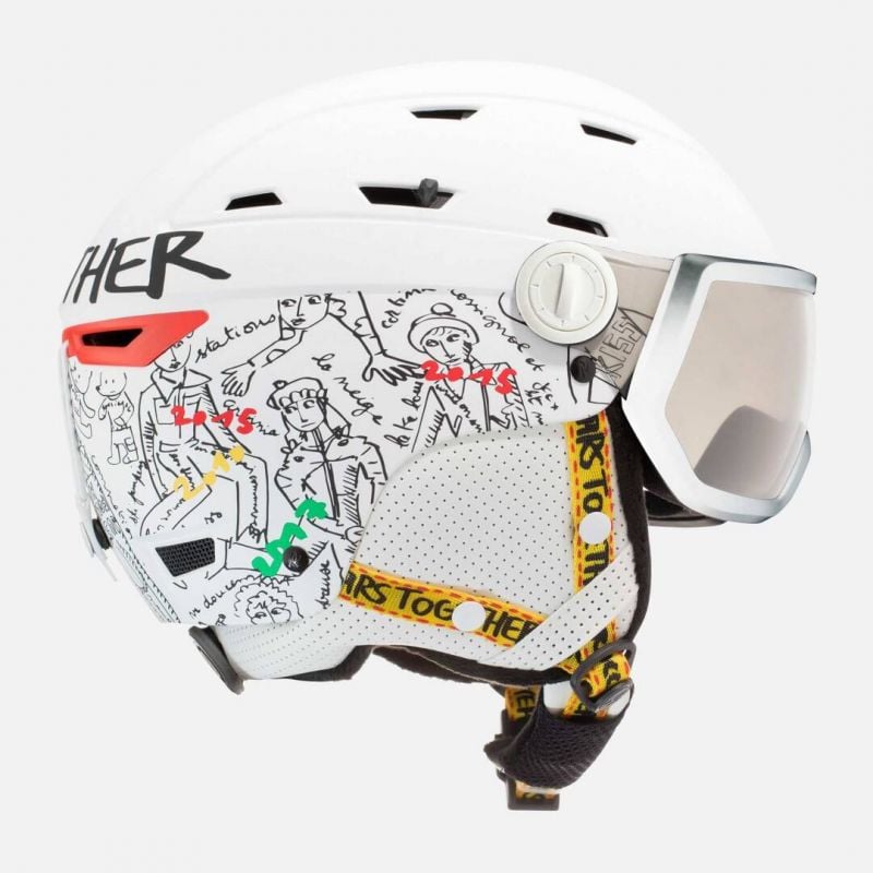 Casco de esquí Rossignol RKKH400 - Allspeed Visor IMP Photch JCC (Blanco)