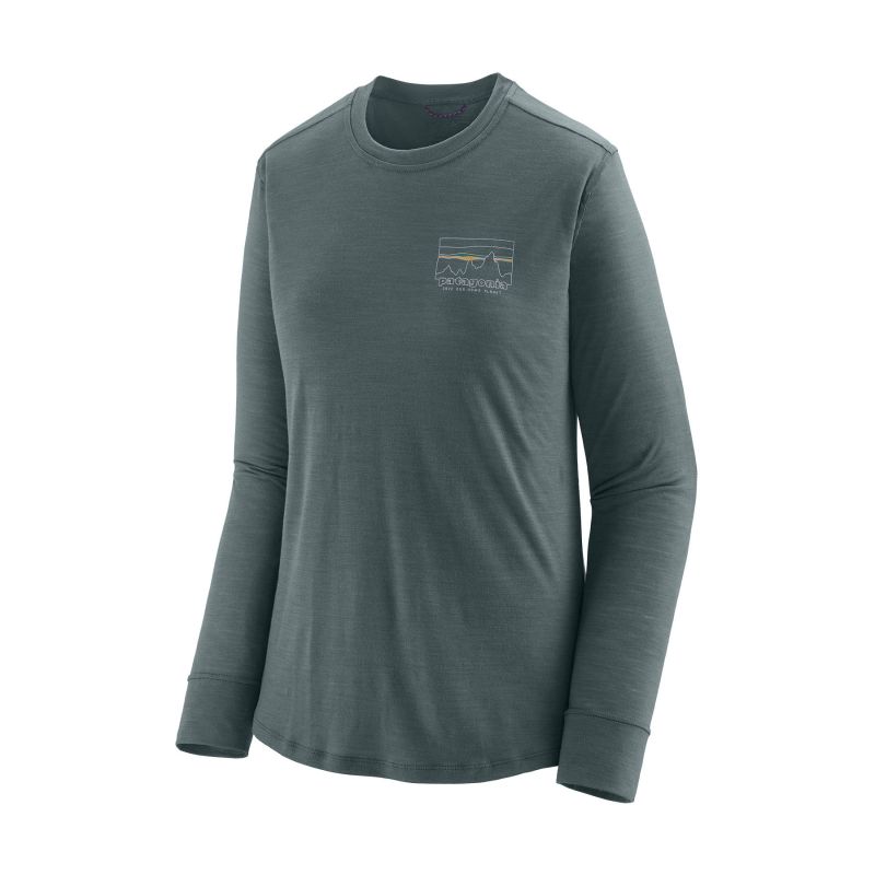 Patagonia W's L/S Cap Cool Merino Blend Graphic Shirt ('73 Skyline: New Green)
