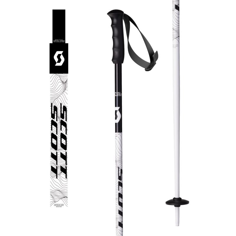 Skistaver Scott Pole Sea Jr (svart/hvit)