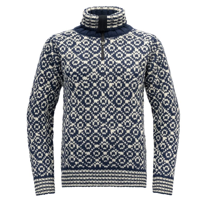 Pullover Devold SVALBARD WOOL ZIP NECK (NIGHT/OFFWHITE)
