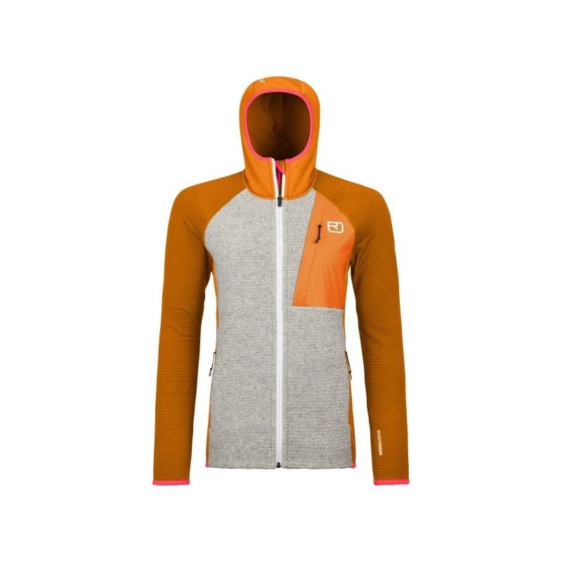 Polar fleece Ortovox FLEECE GP CLASSIC KNIT HOODY W (höstlöv) Dam