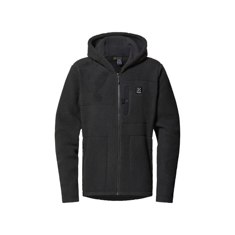 Chaqueta polar con capucha para hombre HAGLOFS Malung Pile (True Black)