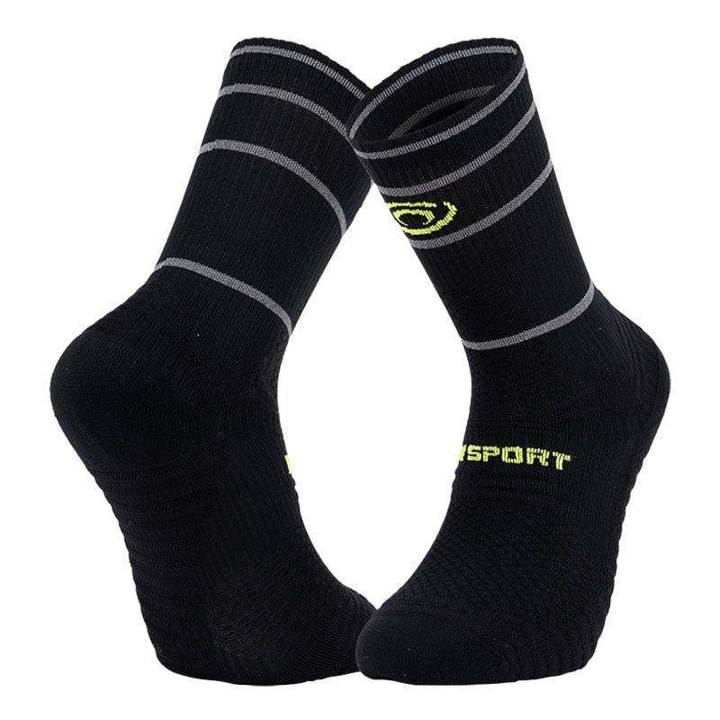 Trail-/løbestrømpe BV sport SOCQUETTE REFLECT (BLACK/YELLOW)