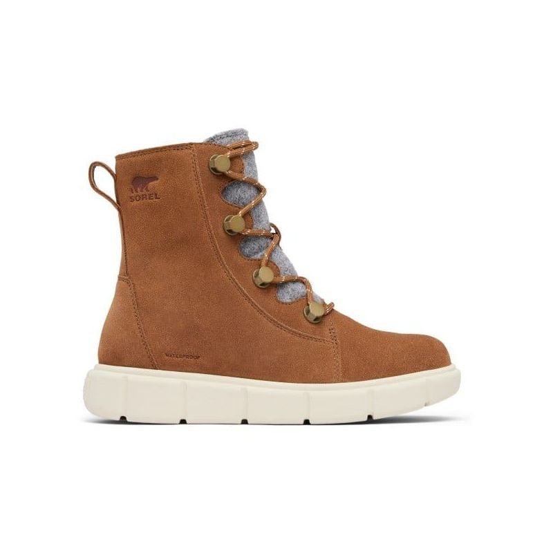 Vanntett damestøvel Sorel Explorer III JOAN (Velvet Tan, Chalk)