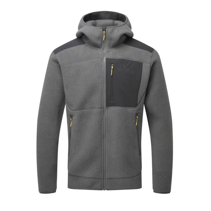 Polar fleece MOUNTAIN EQUIPMENT Heren Highpile Hooded Jacket (Anvil Grey/Black)
