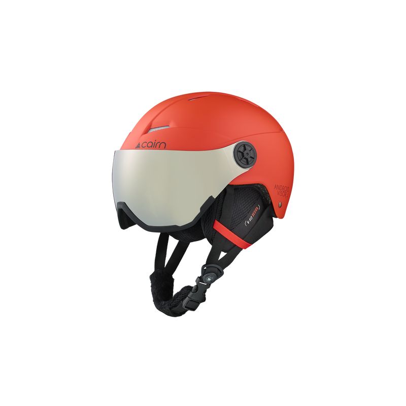 Casco da sci con visiera Cairn Android Visor J (MAT BRIGHT RED) Bambino