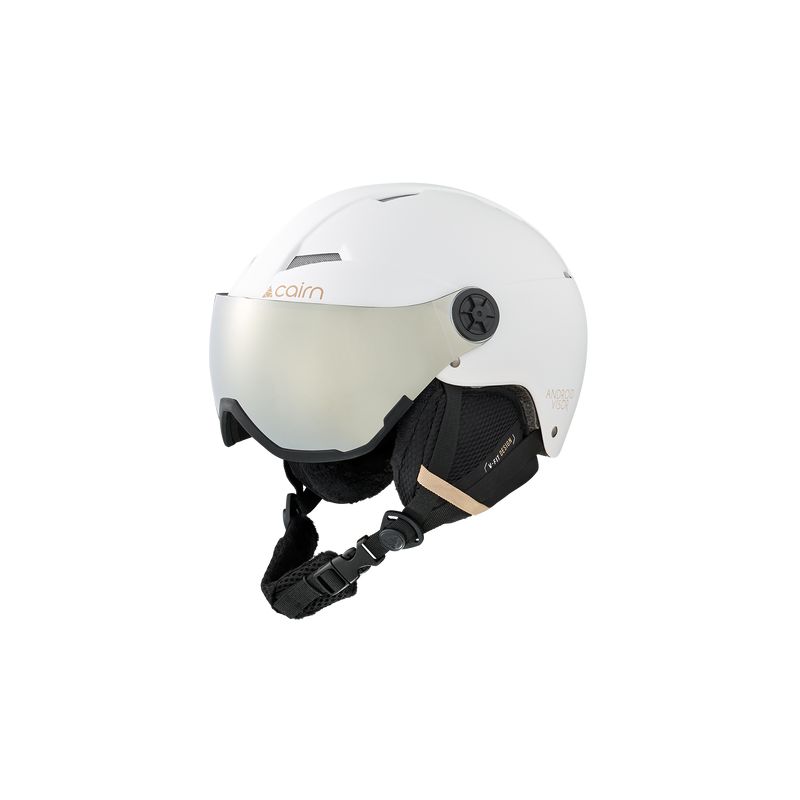 Casco de esquí con visera Cairn Android Visor (Mat White Biscuit)
