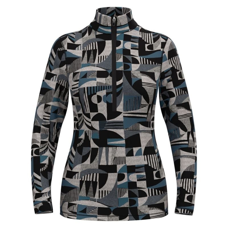 Odlo BL TOP turtle neck l/s half zip - MERINO HERITAGE (provincial blue - black)