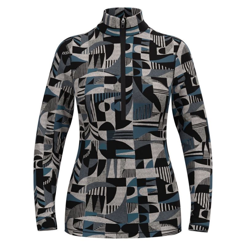 Odlo BL TOP turtle neck l/s half zip - MERINO HERITAGE (provinsiell blå - svart)