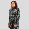 Odlo BL TOP turtle neck l/s half zip - MERINO HERITAGE (provinsblå - sort)