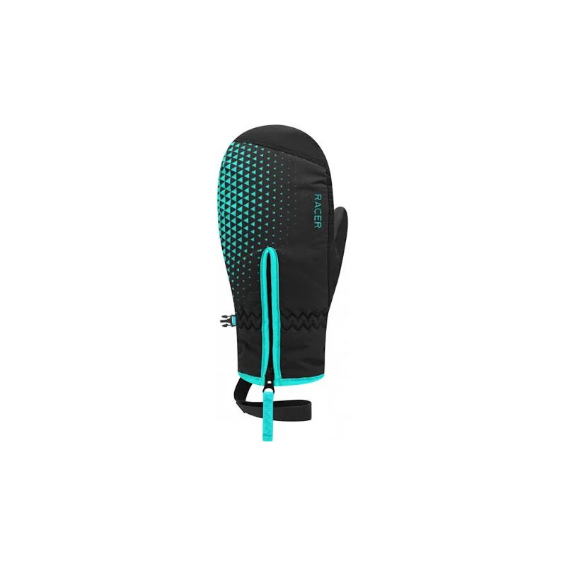 Manoplas de esquí para niños Racer (Negro Turquesa)