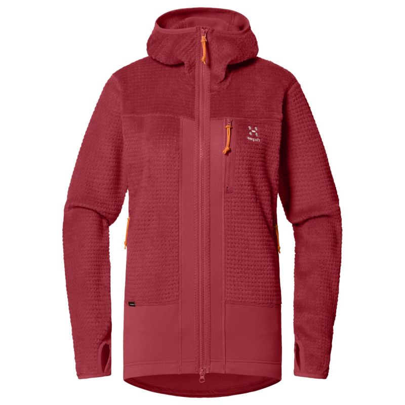 HAGLOFS Vassi Mid Hood Fleecejacke Women (Carmine Red) Frau
