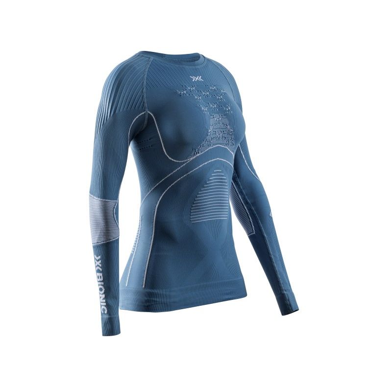 X-BIONIC ENERGY ACCUMULATOR LIGHT SHIRT LS (MINERAL BLUE/ARCTIC WHITE) Women's ski T-shirt