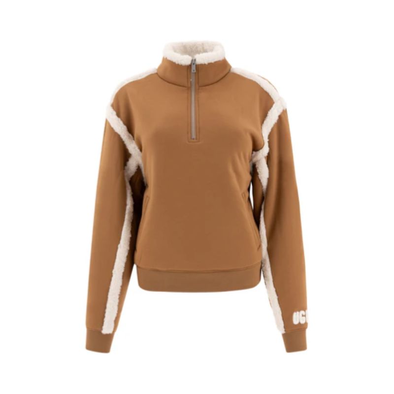 Jakke UGG W Lydi Bonded Fleece Half Zip (Chestnut)