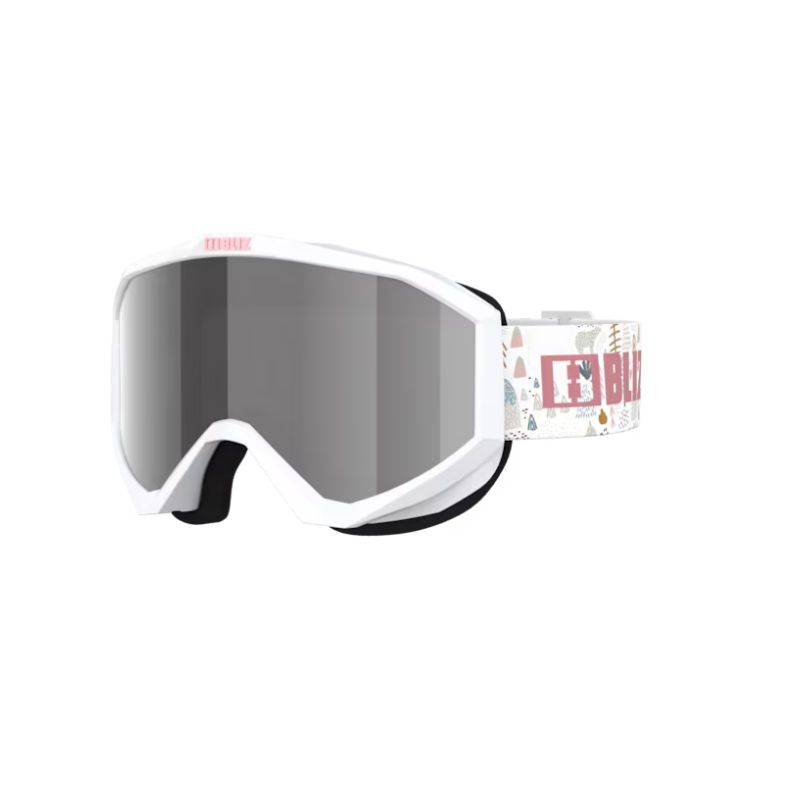 Lasten hiihtonaamari Bliz Liner JR (WHITE-PINK LOGO - Pink&ampSilver Mirr - CAT.2)