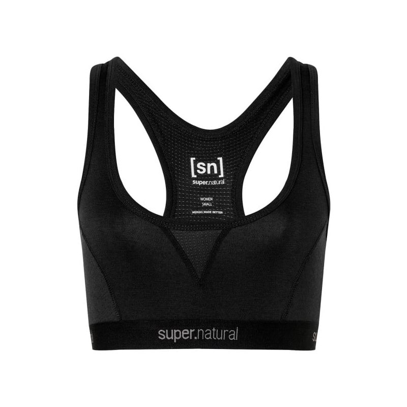 BH i merinoull för damer SUPER.NATURAL W TUNDRA220 SEMPLICE BRA (Jet Black)