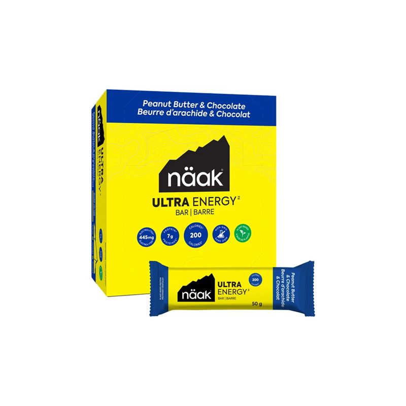 Paquete de barritas energéticas Naak Peanut Butter &amp Chocolate - Ultra Energy Bar (12 x 50g)