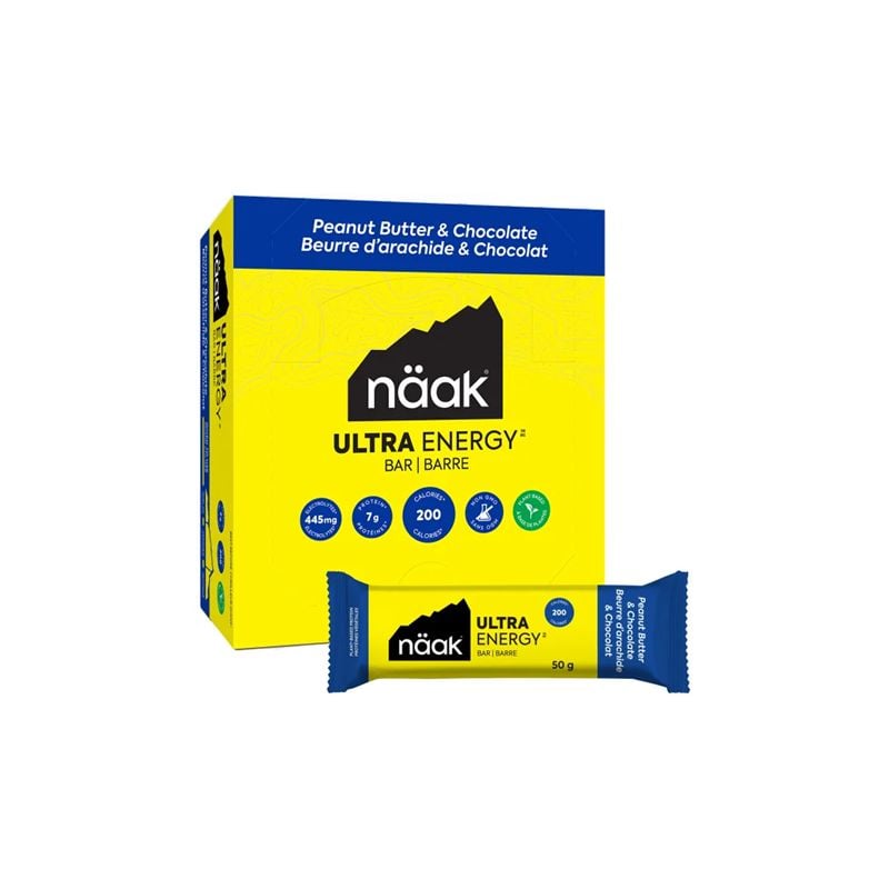 Pakke med energibarer Naak Peanøttsmør &amp sjokolade - Ultra Energy Bar (12 x 50 g)