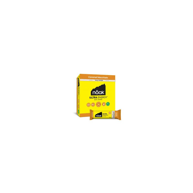 Paquete de barritas energéticas Naak Caramel Macchiato - Ultra Energy Caffeine Bar (12 x 50g)