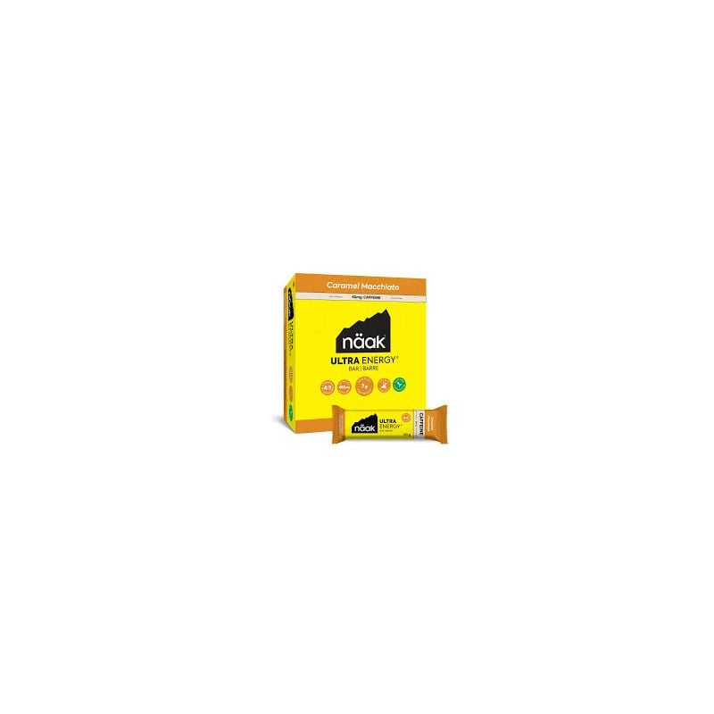Pakke med energibarer Naak Caramel Macchiato - Ultra Energy Caffeine Bar (12 x 50 g)