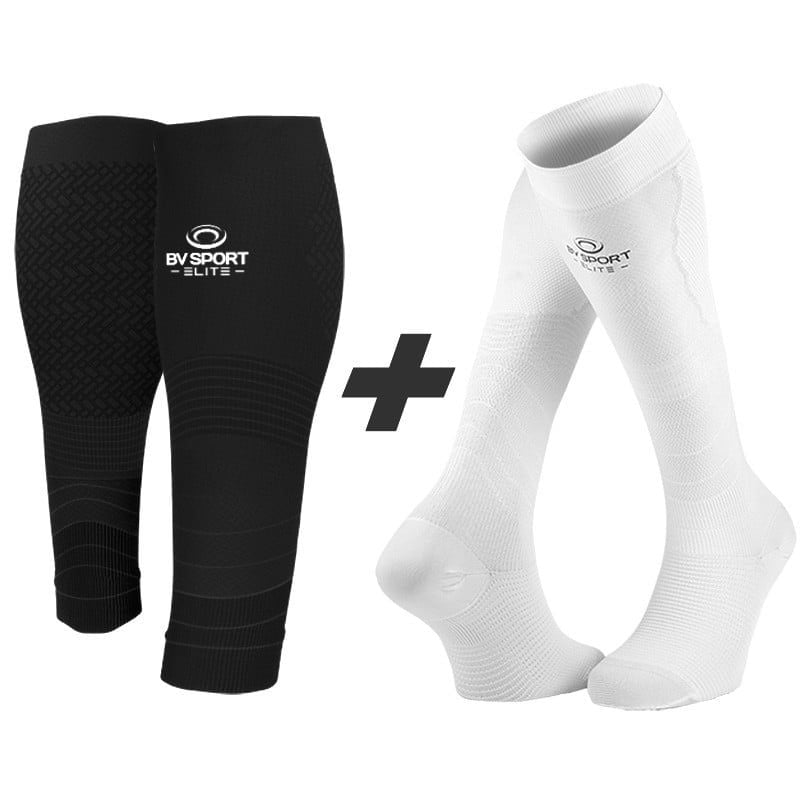 Chaussettes récupération + manchon compression BV Sport Pack Performance (noir/blanc)