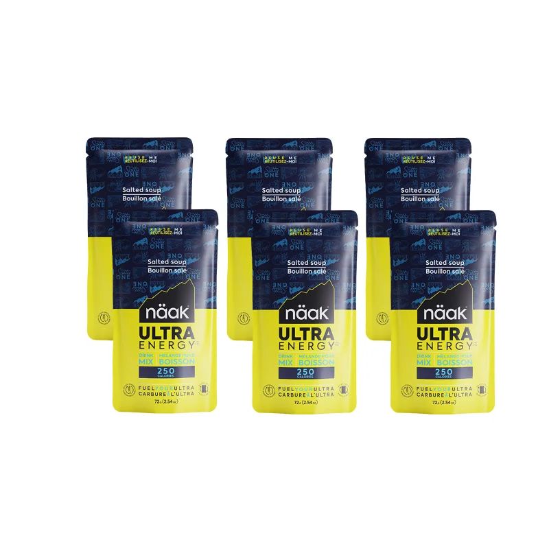 Pack x6 Boisson énergétique NAAK Bouillon salé - Mélange pour Boisson Ultra Energy (72g)