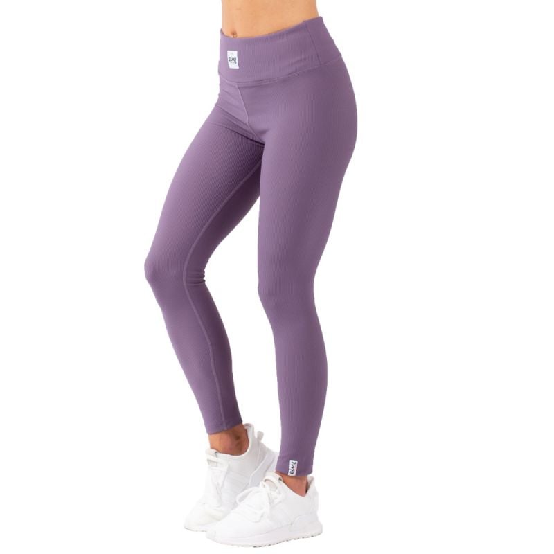 Dam Pocket ribbstickade tighta leggings (Violet)