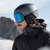 Casco de esquí X-FUSION MIPS Titanium Black Matte con visera - Azul fotocrómico Cat 1 a 3