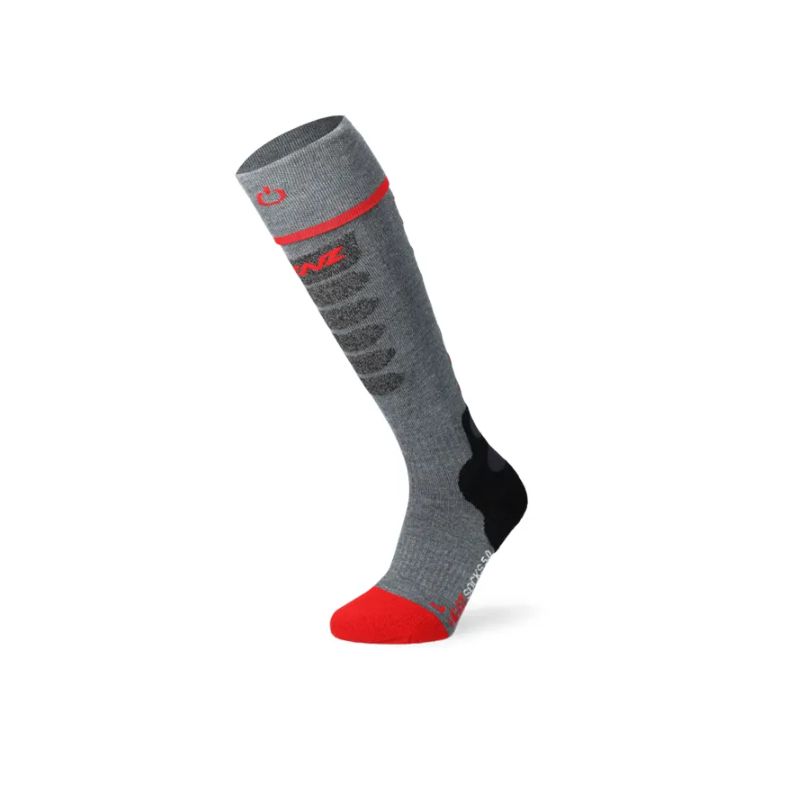Opvarmede skisokker LENZ heat sock 5.1 toe cap slim fit (grå/rød) - Mixed