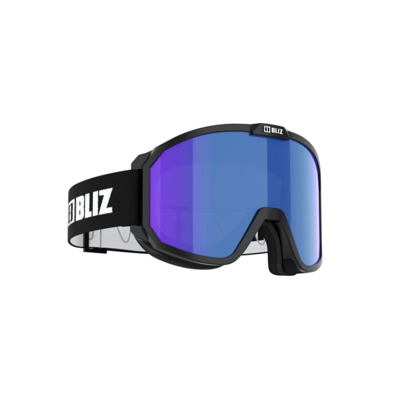 Skidmask för barn Bliz Rave JR (Matt svart m vit logo - Brun m blå multi - CAT.3)