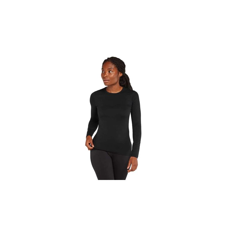 Icebreaker W Mer Core Heavyweight LS Crewe 200 (NEGRO)