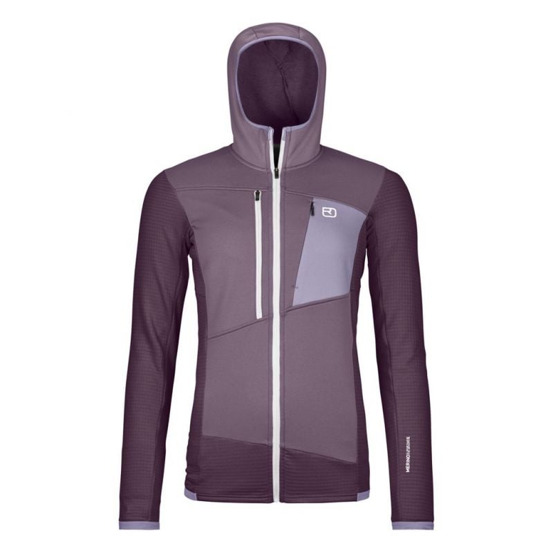 Polar Fleece Ortovox FLEECE GRID HOODY W (wild dark berry) Women's