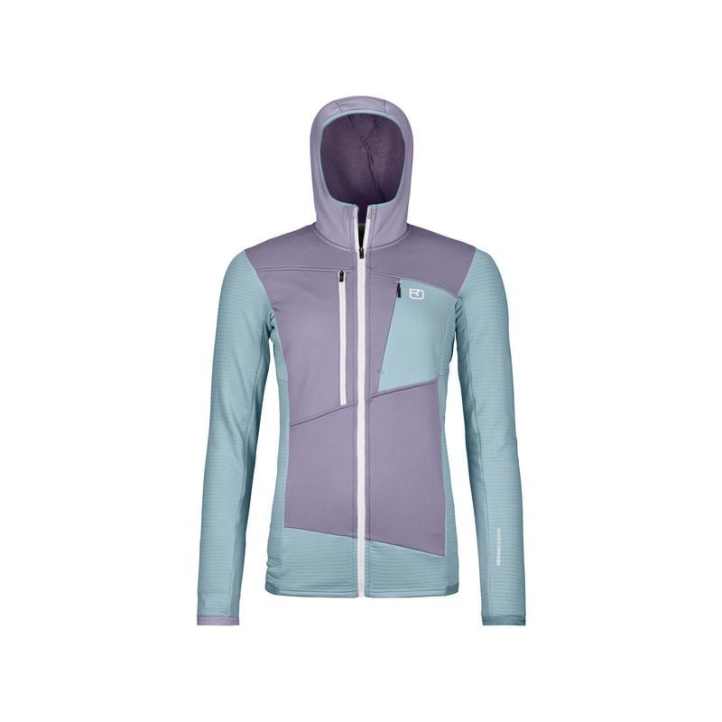 Polar fleece Ortovox FLEECE GRID HOODY W (gletsjergrijs) Dameskleding