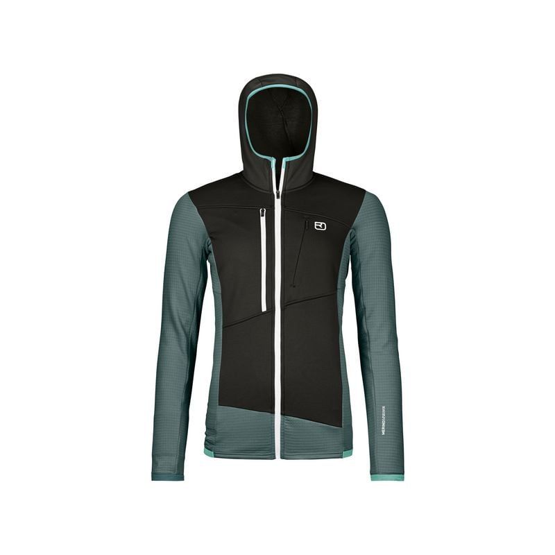 Polar fleece Ortovox FLEECE GRID HOODY W (höstlöv) Dam
