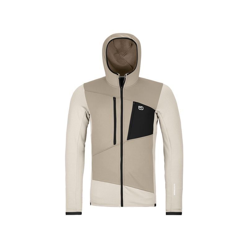 Polar para hombre Ortovox FLEECE GRID HOODY M (blanco tiza)