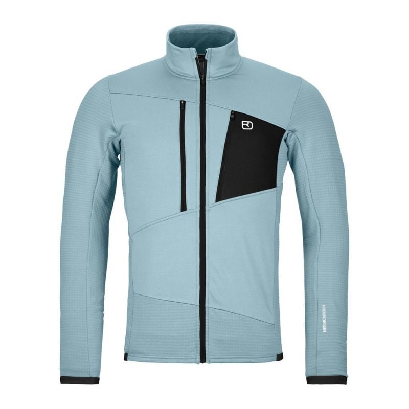 Fleece Ortovox FLEECE GRID JACKET M (glacier grey) Herr