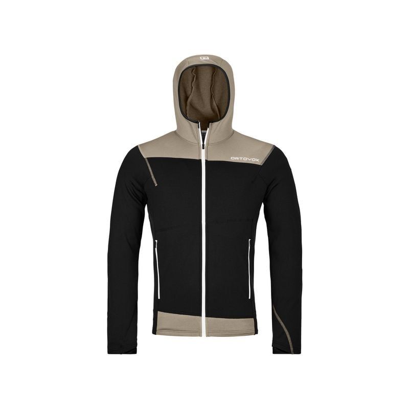 Herrmodell Ortovox FLEECE LIGHT HOODY M (black raven) fleecejacka