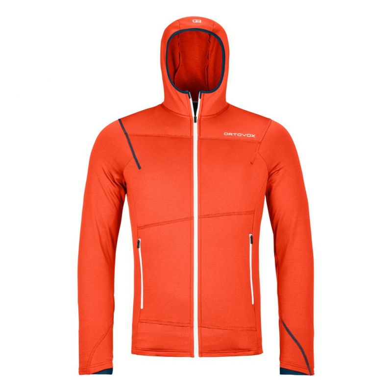 Miesten Ortovox FLEECE LIGHT HOODY M (kuuma oranssi) fleecetakki