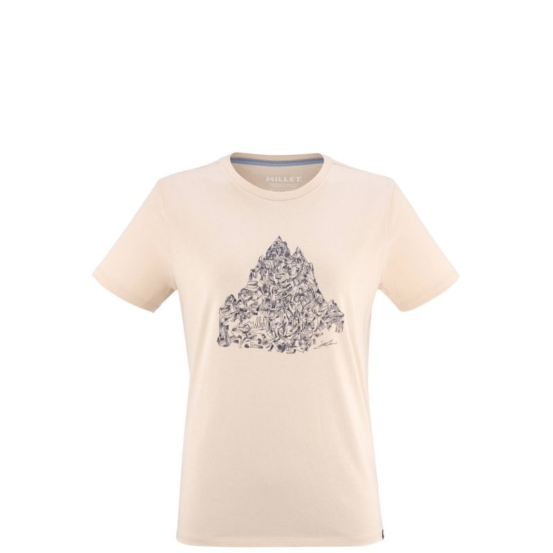 Klatre-T-shirt til kvinder Millet CIMAI COLLABSSW (VANILLA CREAM)