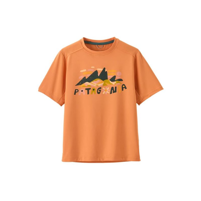 Vesi T-paita Patagonia K's Cap SW T-paita (Fitz Roy Superbloom: Heirloom Peach) Lapsi