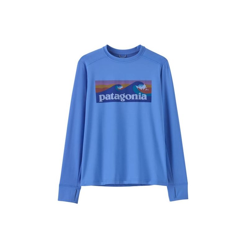 T-shirt Patagonia K's L/S Cap SW T-Shirt (Boardshort Logo: Abundant Blue) Barn