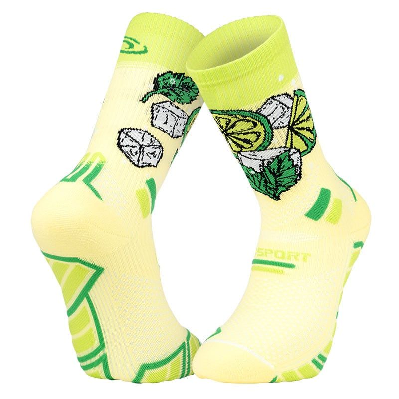 Chaussettes de trail BV SPORT SOCQUETTE TRAIL ULTRA.2 COLLECTOR "NUTRI" MOJITO (VERT)