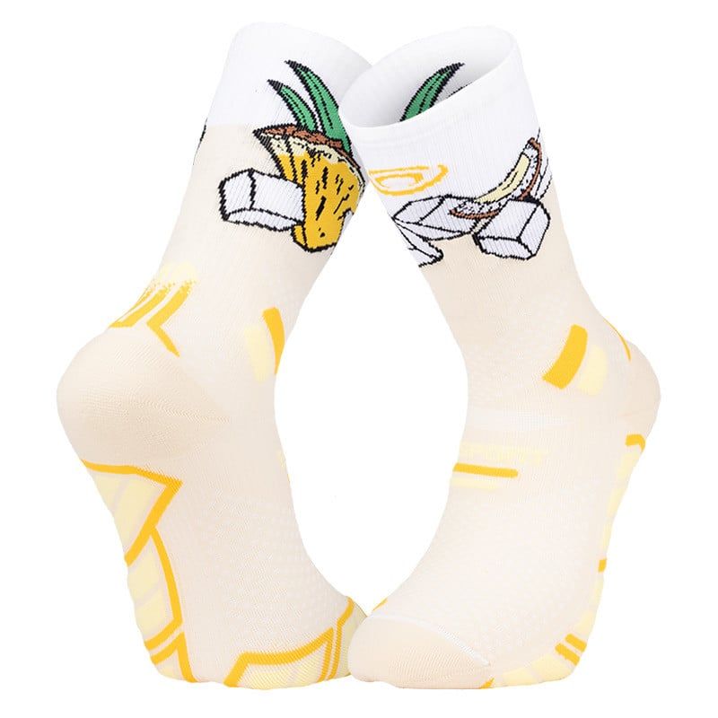 Trailsockor BV sport SOCQUETTE TRAIL ULTRA.2 COLLECTOR "NUTRI" PINA COLADA (GUL)