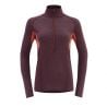 Teknisk topp til dame Devold Running Merino 130 Zip Neck (Port)