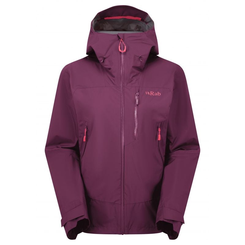 Vedenpitävä takki Rab Downpour Mountain Jacket Wmns (Mulberry) Naisille