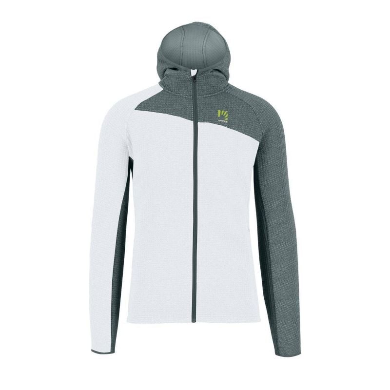 Fleece Karpos AVERAU F-Z HOODIE FL (BRIGHT WHITE/DARK SLATE) Mann