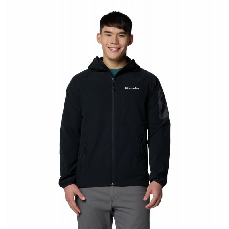 Softshelljacka för herrar Columbia Tall Heights II Hooded Softshell (BLACK)