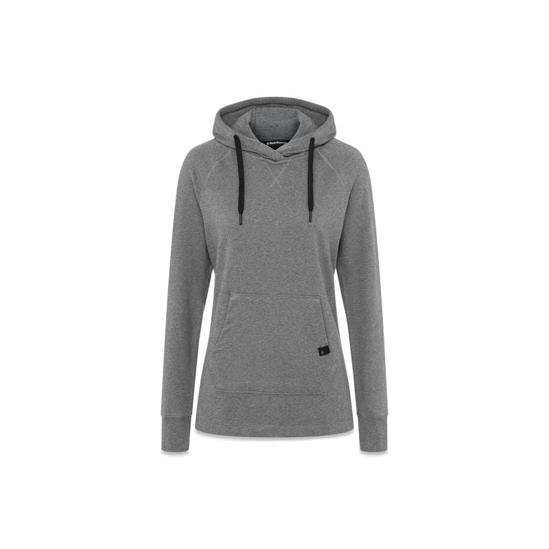 Sweat W BD RAYS PULLOVER HOODY Kolgrå Heather