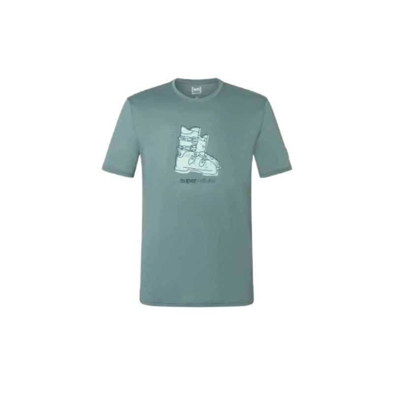 Meronos wool T-shirts SUPER.NATURAL M LETS SHOE TEE Balsam (Green/Light Jade/Blueberry) Uomo