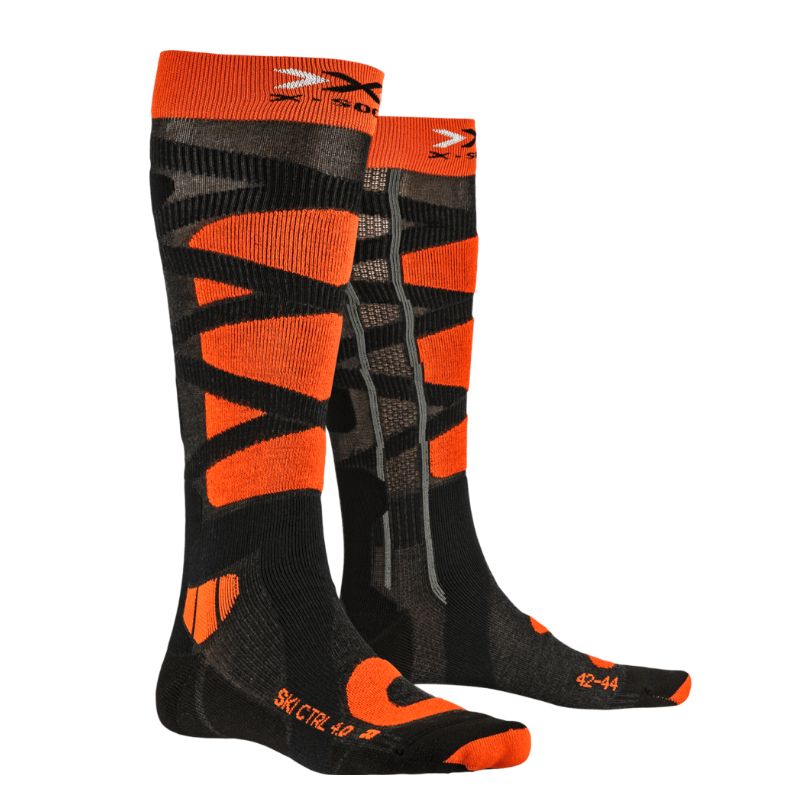 Chaussettes ski X-Socks Control 4.0 (ANTHRACITE MELANGE/X-ORANGE) homme